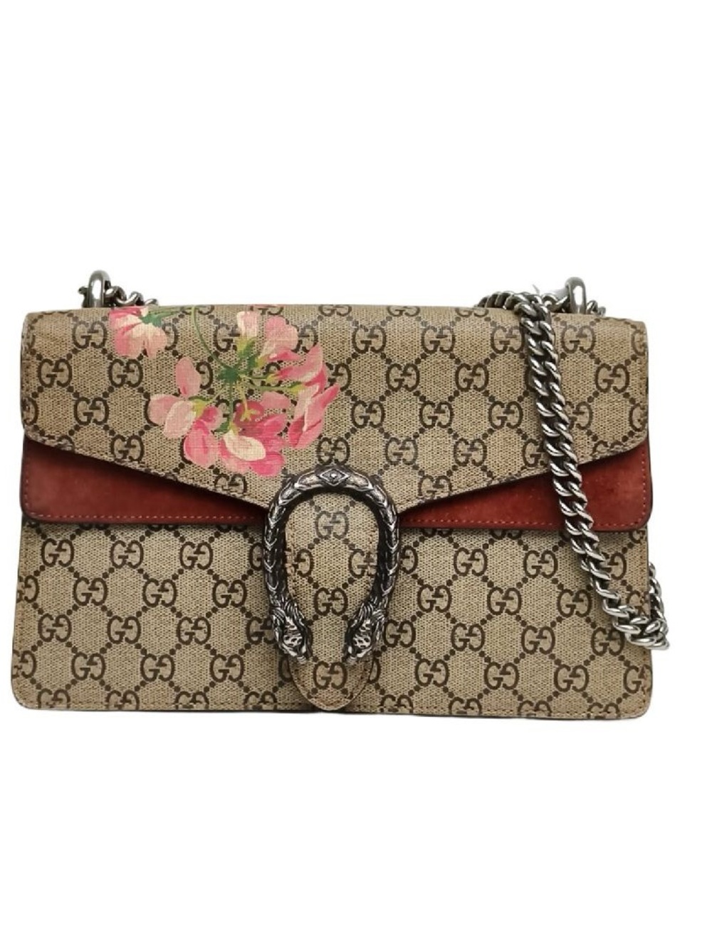 ♥️Gucci Beige GG Blooms Dionysus Shoulder Bag with Pink Floral♥️